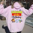Grandma Of The Birthday Boy Toy Familly Matching Story Women Oversized Hoodie Back Print Light Pink