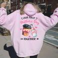 Groovy Our First Mother's Day Coffee Baby Milk Bottle Women Women Oversized Hoodie Back Print Light Pink