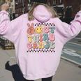 Groovy Last Day Of School 3Rd Grade Peace Out Third Grade Women Oversized Hoodie Back Print Light Pink