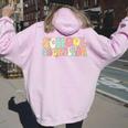 Groovy School Counselor Back To School Teacher Counseling Women Oversized Hoodie Back Print Light Pink