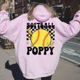 Groovy Softball Poppy Ball Poppy Pride Women Oversized Hoodie Back Print Light Pink