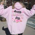 Happy Mother's Day Mommy Cute Grandma Floral Mom Women Oversized Hoodie Back Print Light Pink