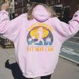 I Hate Running Yet Here I Am Vintage Sunset Running Marathon Women Oversized Hoodie Back Print Light Pink