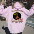It's My Birthday Taurus Queen African American Women Women Oversized Hoodie Back Print Light Pink