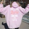 Just A Girl Who Loves Singing And Cats Women Women Oversized Hoodie Back Print Light Pink