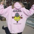 Love Horses Little Miss Equestrian Horse Lover Pony Mad Women Oversized Hoodie Back Print Light Pink