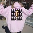 Mama Lightning Bolt Game Day Football Season Mom Women Women Oversized Hoodie Back Print Light Pink