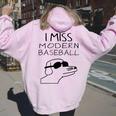 I Miss Modern Baseball Dog Sport Lover Women Oversized Hoodie Back Print Light Pink