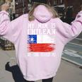 My Mom Is Chilean Nothing Scares Me Vintage Chilean Flag Women Oversized Hoodie Back Print Light Pink