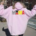 Mom And Dad Mama Of The Birthday Boy Mouse Family Party Women Oversized Hoodie Back Print Light Pink