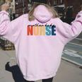 Mother Baby Nurse Mbu Mother-Baby Rn Nursing Women Oversized Hoodie Back Print Light Pink