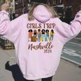 Nashville Girls Trip 2024 Weekend Vacation Matching Women Oversized Hoodie Back Print Light Pink