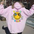 Pre K School Field Trip Vibes Groovy Field Day 2024 Women Oversized Hoodie Back Print Light Pink