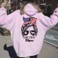 Proud Cane Corso Mom Messy Bun 4Th Of July Cane Corso Mom Women Oversized Hoodie Back Print Light Pink
