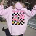 Rolling Into 10 Years Old Roller Skating Girl 10Th Birthday Women Oversized Hoodie Back Print Light Pink