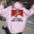 Save A Horse Ride A Cowgirl Lesbian Lgbt Pride Month Women Oversized Hoodie Back Print Light Pink