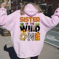 Sister Of The Birthday Wild One Safari Boy Family Matching Women Oversized Hoodie Back Print Light Pink