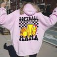 Softball Mama Softball Lover Softball Mom Women Oversized Hoodie Back Print Light Pink