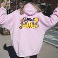 Softball Mom Game Day Vibes Softball Mama Women Oversized Hoodie Back Print Light Pink