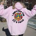 I Survived The 60S Sixties Twice 70Th Birthday 60Th Women Oversized Hoodie Back Print Light Pink