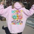 Test Day Donut Stress Just Do Your Best Teacher Testing Day Women Oversized Hoodie Back Print Light Pink