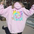 Tie Dye Out Second Grade Last Day Of School 2Nd Grade Women Oversized Hoodie Back Print Light Pink