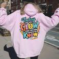 Today You Will Glow When You Show What You Know Test Teacher Women Oversized Hoodie Back Print Light Pink