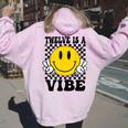 Twelve Is A Vibe 12Th Birthday Groovy Boys Girls 12 Year Old Women Oversized Hoodie Back Print Light Pink