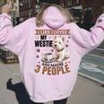 West Highland White Terrier Westie Dog Breed I Like Coffee Women Oversized Hoodie Back Print Light Pink