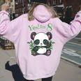 Youth Panda 8Th Birthday T Girls Birthday Outfit Age 8 Women Oversized Hoodie Back Print Light Pink