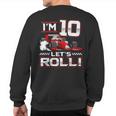 10Th Birthday Race Car 10 Year Old Let's Roll Toddler Boy Sweatshirt Back Print