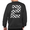 2 Year Old Pit Crew Two 2Nd Birthday Boy Racing Car Flag Sweatshirt Back Print