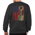 American Flag Piston Muscle Car Patriotic Vintage Sweatshirt Back Print