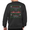 Car Racing Race Fan Ugly Christmas Sweater Party Sweatshirt Back Print