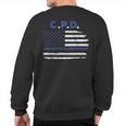 Chicago Police Officer American Flag Thin Blue Line Sweatshirt Back Print