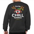 Christmas Pjs Chill Xmas Reindeer Matching Sweatshirt Back Print