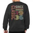 Classic Since 1936 Vintage Retro Style Birthday Graphic Sweatshirt Back Print