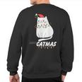 Cute Cat Merry Catmas Christmas Cat Lovers Santa Pajama Sweatshirt Back Print