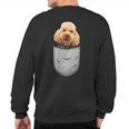 Cute Poodle Pudelhund Caniche Dog Lovers And Pocket Owner Sweatshirt Back Print