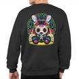 Day Of The Dead Dia De Los Muertos Bunny Sugar Skull Sweatshirt Back Print