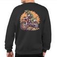 Dinosaur On Dirt Bike T-Rex Motorcycle Riding Sweatshirt Back Print