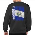 El Salvador Flag Vintage Distressed El Salvador Sweatshirt Back Print