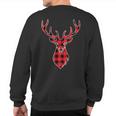Christmas Idea Deer Red Plaid Family Matching Sweatshirt Back Print