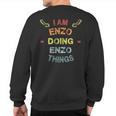 I'm Enzo Doing Enzo Things Cool Christmas Sweatshirt Back Print