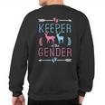 Keeper Of The Gender Buck Or Doe In Blue And Pink Party Sweatshirt Back Print