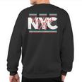 New York City Nyc Usa Big Apple Retro Typography Vintage Sweatshirt Back Print