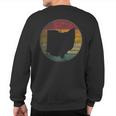 Ohio Vintage Distressed Retro Style Silhouette State Sweatshirt Back Print