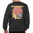 Old Orchard Beach Maine Nautical Umbrella Striped Chairs Sweatshirt Back Print