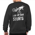 I Do My Own Stunts Distressed Mountain Bike Mtb Sweatshirt Back Print