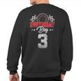 Race Car 3Rd Birthday Boy Party Racing 3 Year Old Pit Crew Sweatshirt Back Print